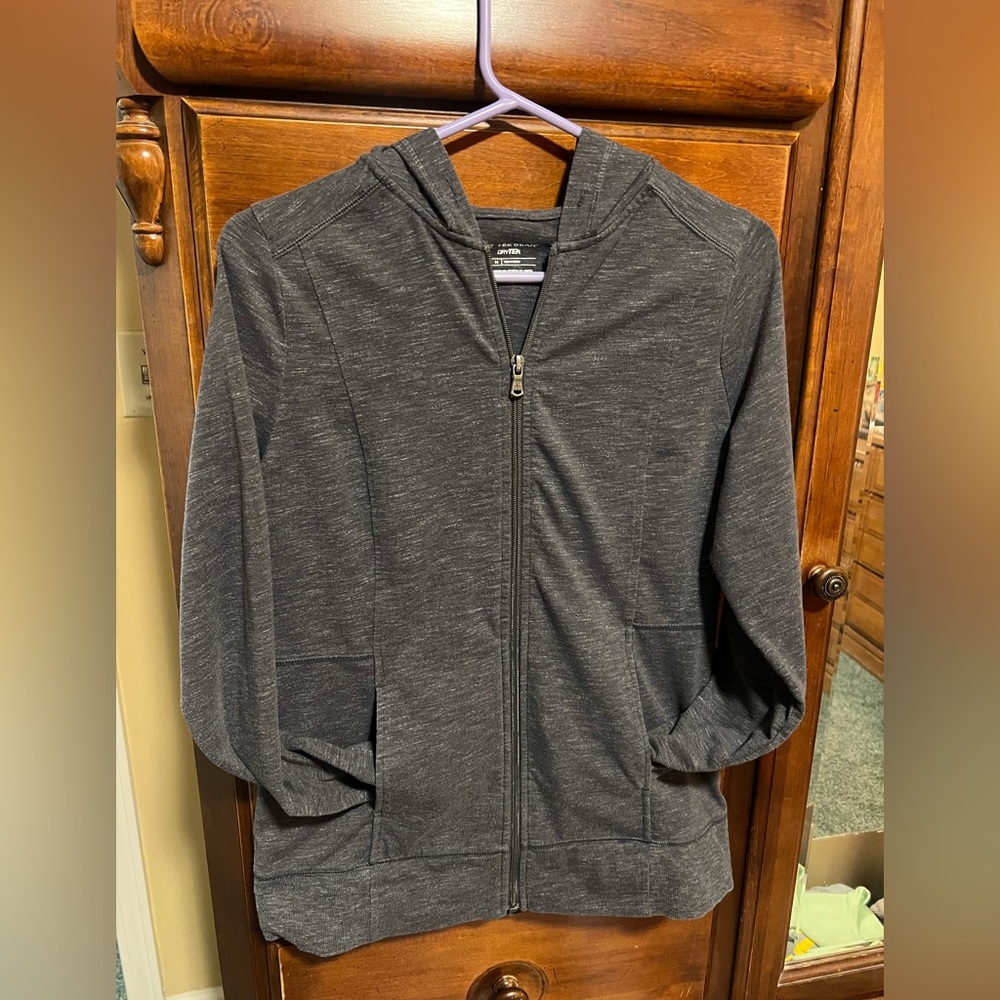 Women’s Tek Gear Charcoal Zip-Up sweatshirt